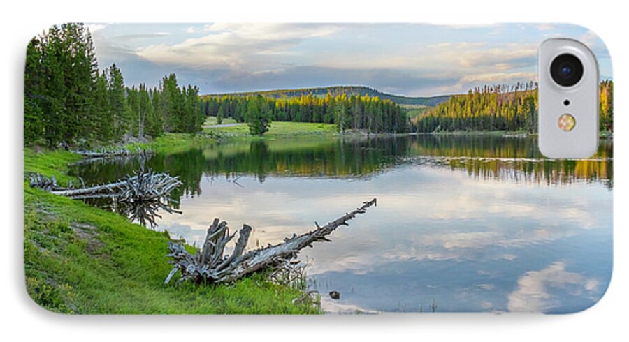River iPhone 8 Case featuring the photograph Yellowstone River Off Grand Loop by Karen Jorstad
