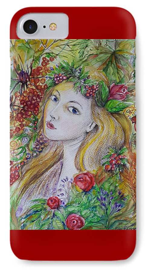 Girl iPhone 8 Case featuring the painting Young Summer by Rita Fetisov