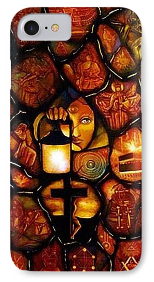  Philosophical iPhone 8 Case featuring the painting The Seeker #1 by Dalgis Edelson