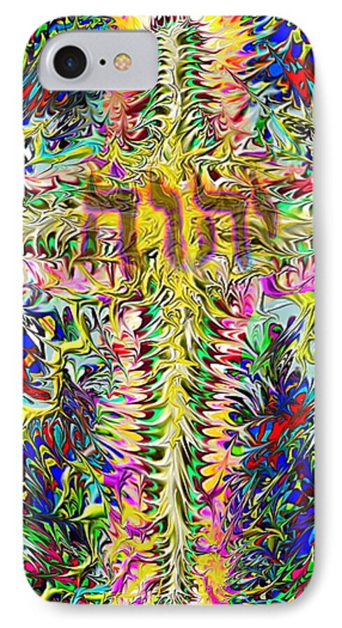 Ancient Hebrew iPhone 8 Case featuring the painting Ancient Hebrew YHWH Cross 6 7 2014 by Hidden Mountain