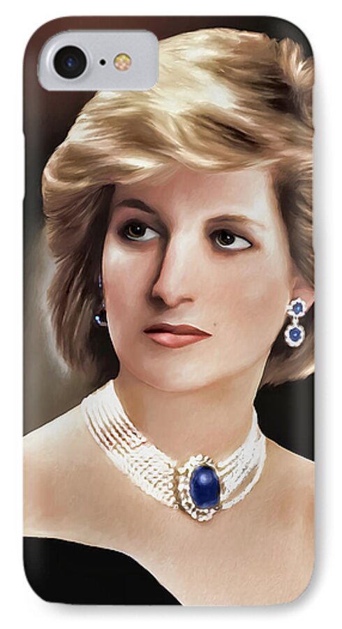 Princess iPhone 8 Case featuring the digital art Princess Diana by Pennie McCracken