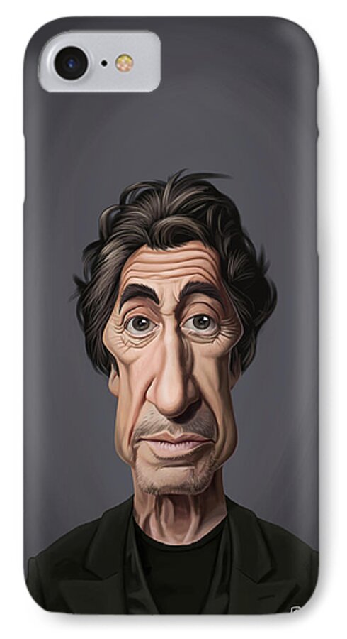 Illustration iPhone 8 Case featuring the digital art Celebrity Sunday - Al Pacino by Rob Snow