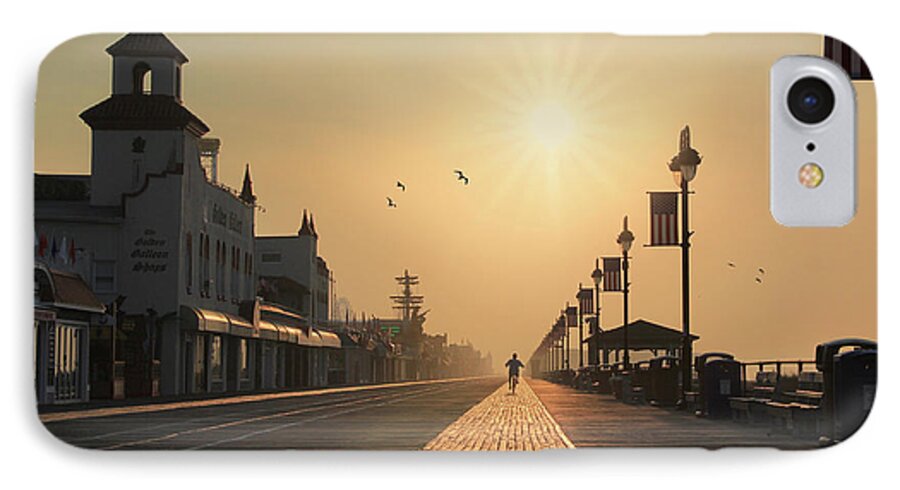 Bicycle iPhone 8 Case featuring the photograph Bicycle Boardwalk by Lori Deiter