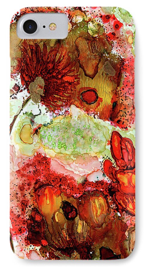 Floral iPhone 8 Case featuring the painting Blooming Impressions.. by Jolanta Anna Karolska