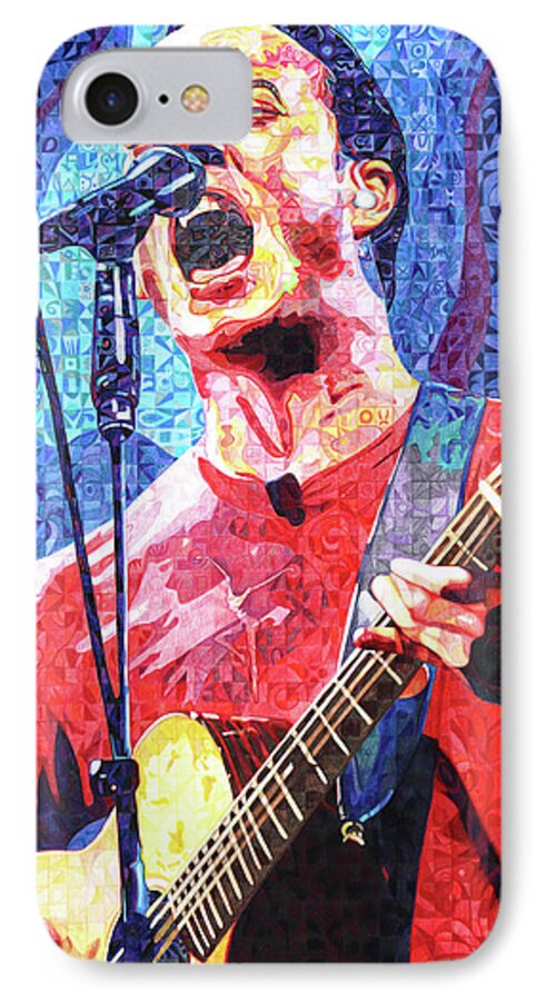 Dave Matthews iPhone 8 Case featuring the drawing Dave Matthews Squared by Joshua Morton