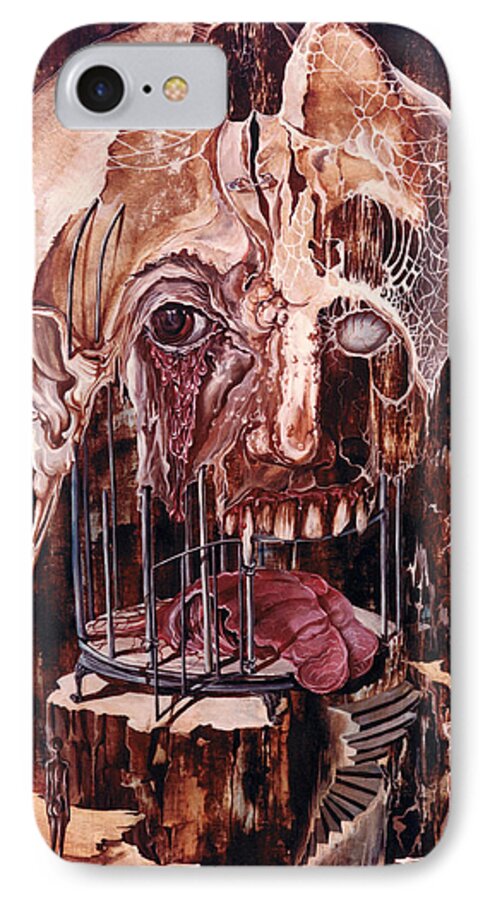 Surrealism iPhone 8 Case featuring the painting Deterioration Of Mind Over Matter by Otto Rapp
