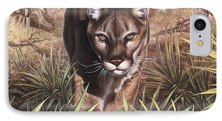 Florida iPhone 8 Case featuring the painting Florida Panther by Hans Droog