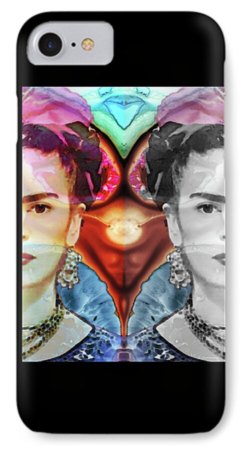 Frida Kahlo iPhone 8 Case featuring the painting Frida Kahlo Art - Seeing Color by Sharon Cummings