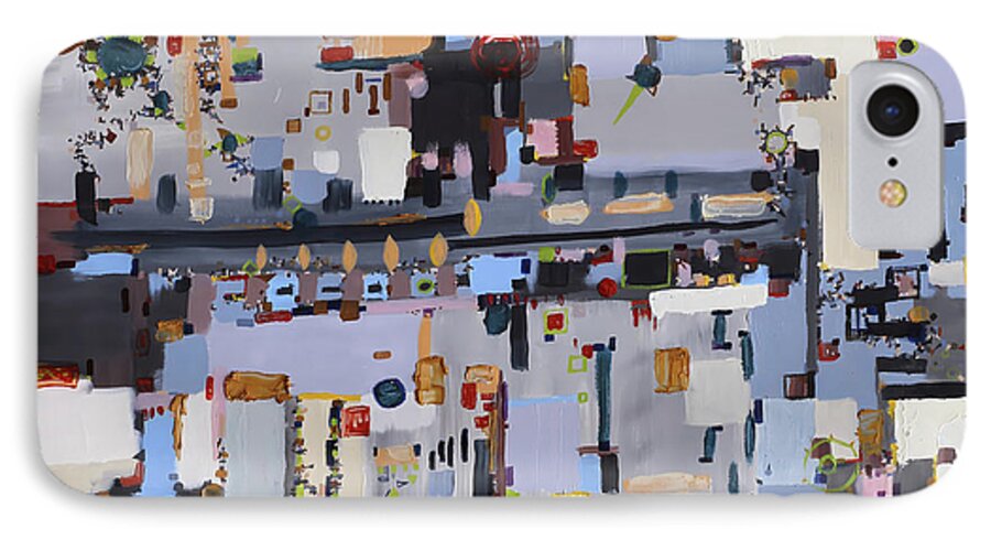 Urban iPhone 8 Case featuring the painting Gridlock by Regina Valluzzi