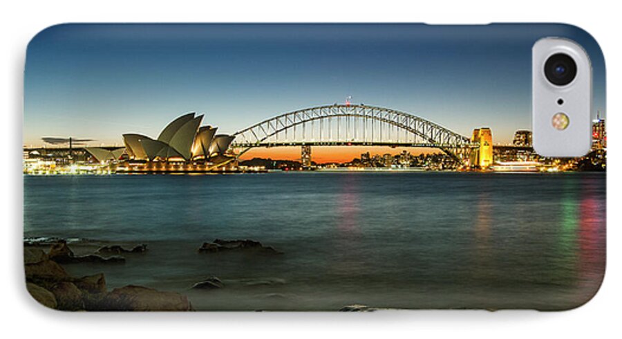 Sydney iPhone 8 Case featuring the photograph Harbour Night by Andrew Paranavitana
