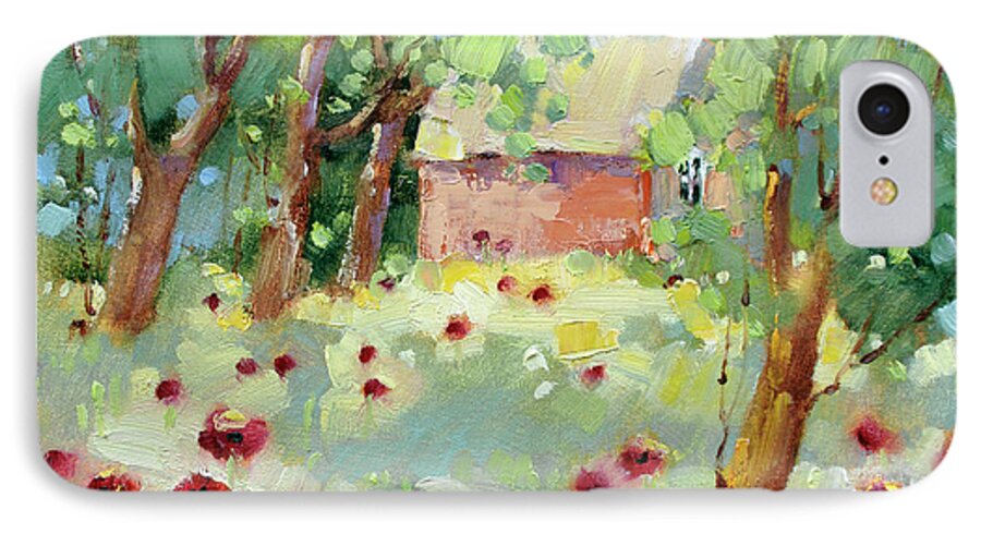 Impressionism iPhone 8 Case featuring the painting Hidden Cottage Poppies by Joyce Hicks