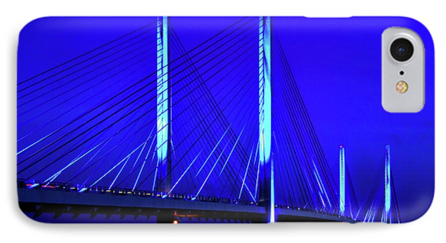 Indian River Bridge iPhone 8 Case featuring the photograph Indian River Bridge at Night by Bill Swartwout