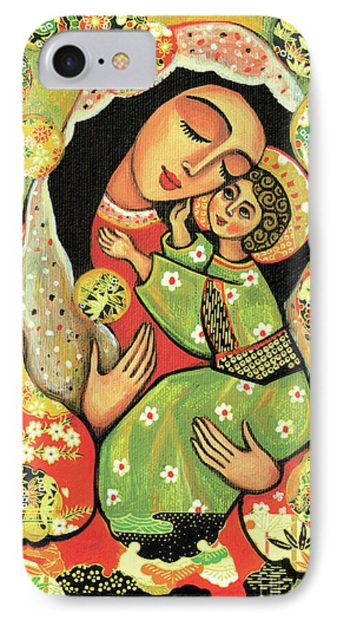 Mother And Child iPhone 8 Case featuring the painting Madonna and Child by Eva Campbell