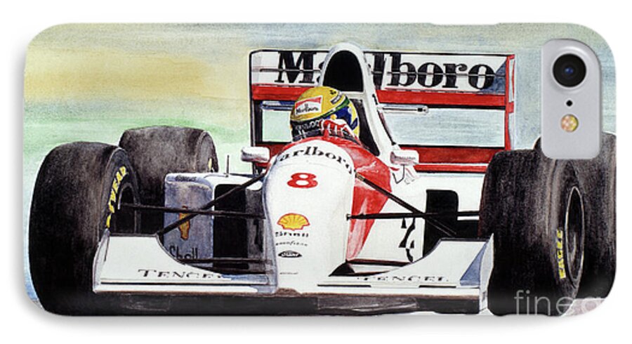 Ayrton Senna iPhone 8 Case featuring the painting Memories and Feelings by Oleg Konin
