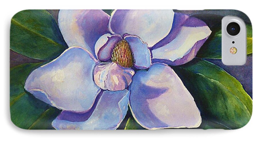 Flower iPhone 8 Case featuring the painting Moonlight Magnolia by Jane Ricker