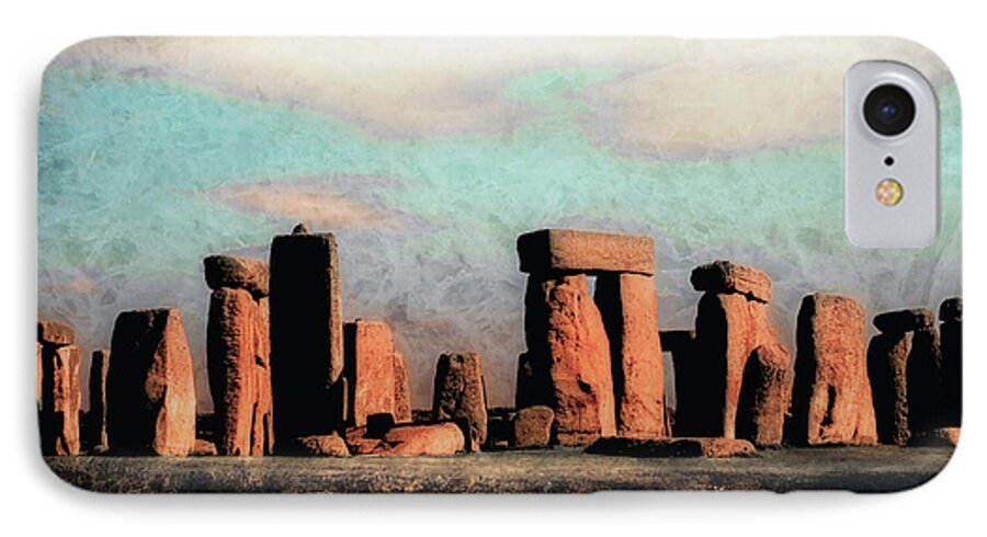 Stonehenge iPhone 8 Case featuring the digital art Mysterious Stonehenge by Jim Hill