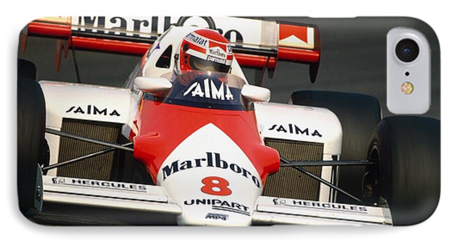Niki Lauda iPhone 8 Case featuring the photograph Niki Lauda. 1984 Dutch Grand Prix by Oleg Konin