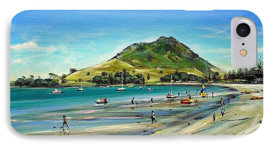 Beach iPhone 8 Case featuring the painting Pilot Bay Mt M 050110 by Sylvia Kula