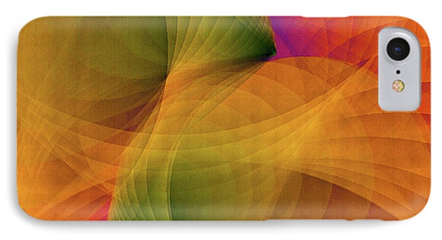 3-d Modern Geometric iPhone 8 Case featuring the digital art Spiraling Insight with Complicated Continuation by Susan Maxwell Schmidt