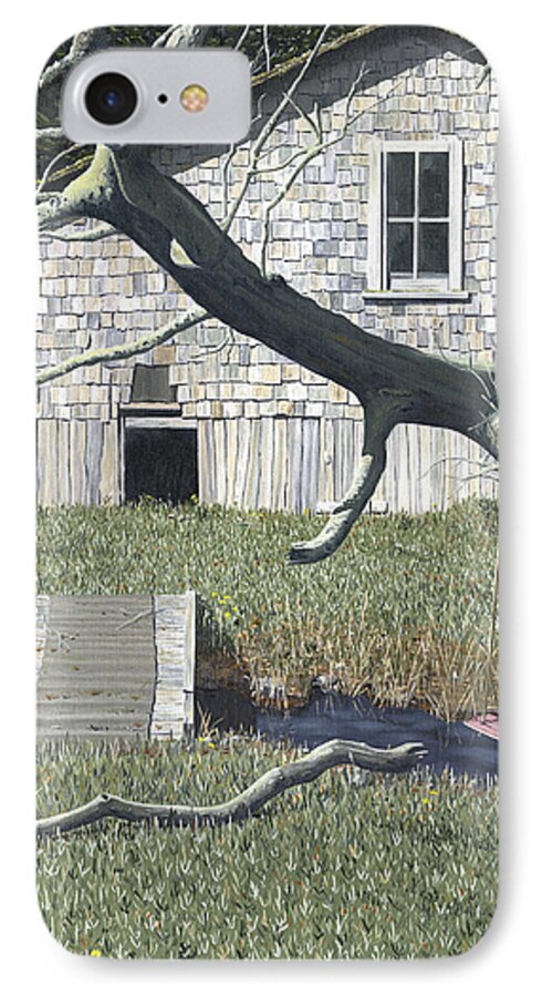 Landscape iPhone 8 Case featuring the painting The old swing by Gary Giacomelli