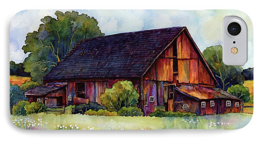 Barn iPhone 8 Case featuring the painting This Old Barn by Hailey E Herrera
