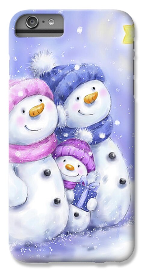 Snowman Family #1 iPhone 8 Plus Case by Makiko - Fine Art America