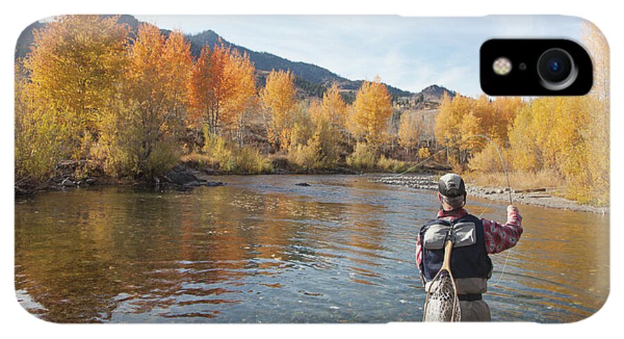 Man Fly Fishing iPhone XR Case by Karl Weatherly 