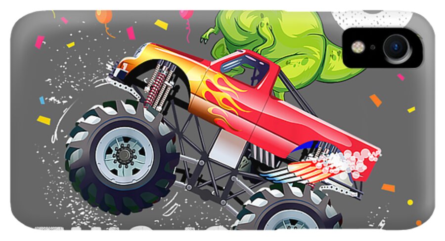 KidsRex Dinosaur Monster Truck 3rd Birthday Boys and Girls iPhone XR Case  by Adrian Yoana - Pixels