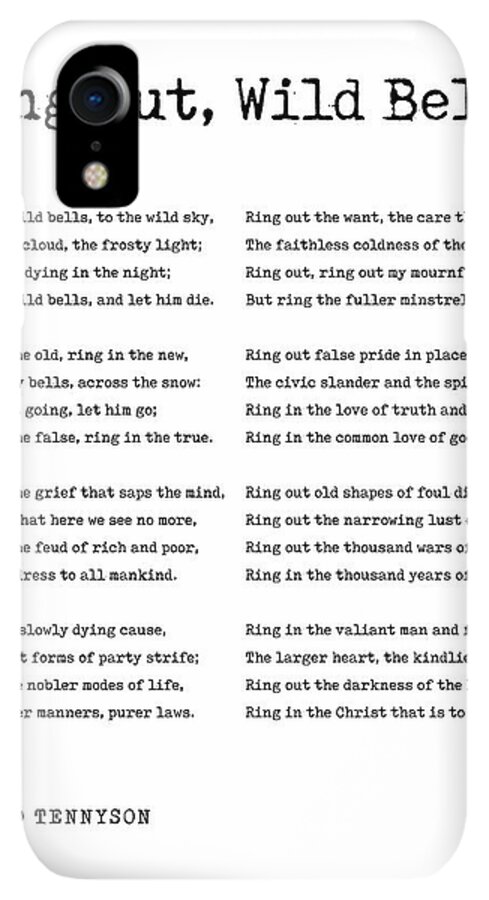 Ring Out, Wild Bells - Alfred, Lord Tennyson Poem - Literature - Typography  Print 2 - Black Bath Sheet by Studio Grafiikka - Studio Grafiikka - Artist  Website