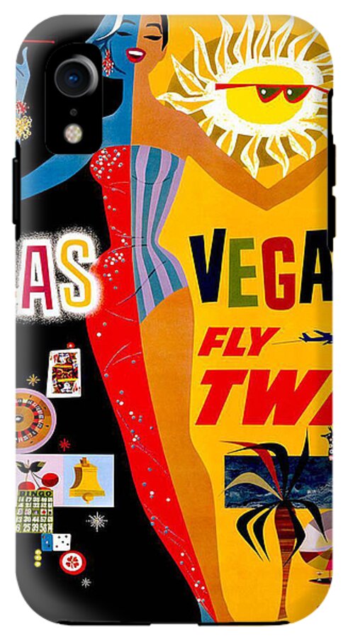 Vintage Travel Poster - Las Vegas iPhone XR Tough Case by Georgia Fowler -  Georgia Fowler - Artist Website