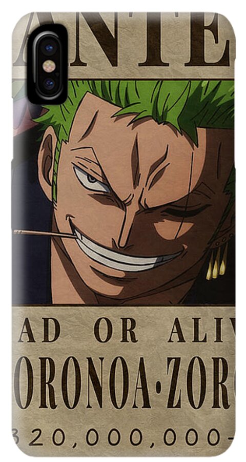 Zoro Bounty Wanted Poster One Piece iPhone XS Max Case by Anime One Piece -  Pixels