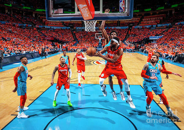 Maurice Harkless Poster featuring the photograph Portland Trail Blazers V Oklahoma City #3 by Zach Beeker