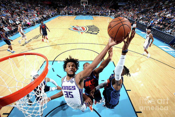 Marvin Bagley Iii Poster featuring the photograph Sacramento Kings V Oklahoma City Thunder #3 by Joe Murphy