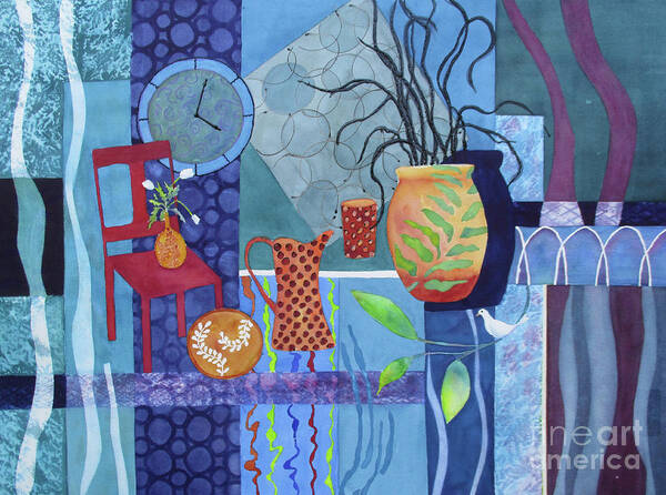 Abstracted Still Life Poster featuring the painting Indelible Memories II by Vicki Brevell