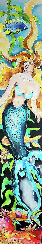 Karlakayart Poster featuring the painting Turquoise Mermaid by Karla Kay Benjamin