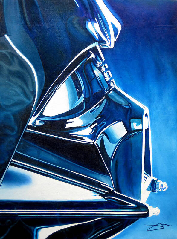 Star Wars Poster featuring the painting Blue Vader by Joshua Morton