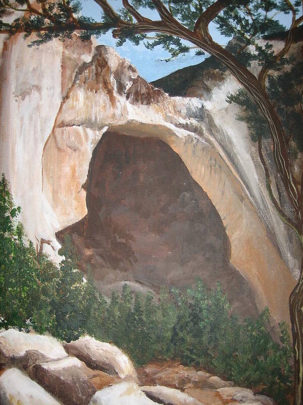 Arches National Monument Poster featuring the painting White Arch by Barbara Prestridge