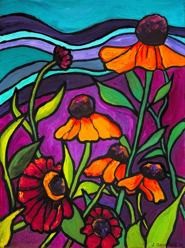 Flowers Poster featuring the painting Garden Glory by Jo-Anne Gazo-McKim