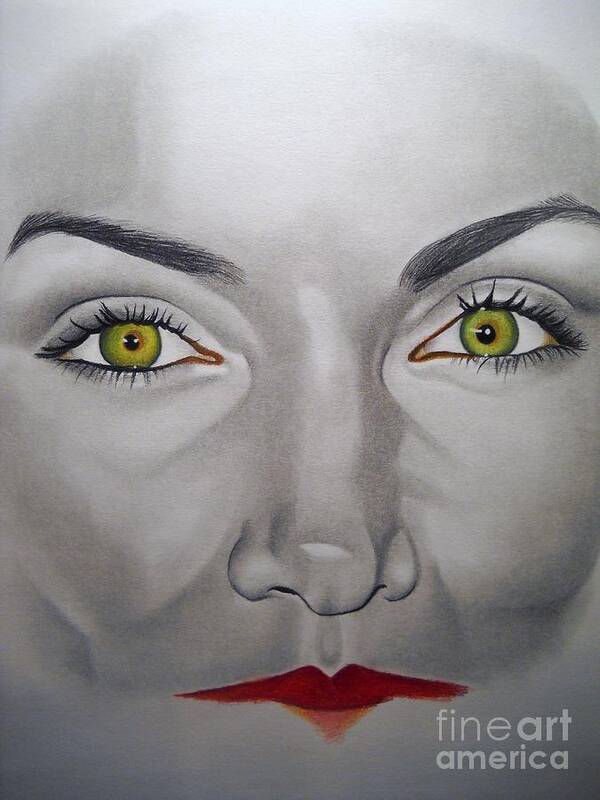 Nicole Murphy Poster featuring the drawing Nicole's Eyes by Sonya Walker