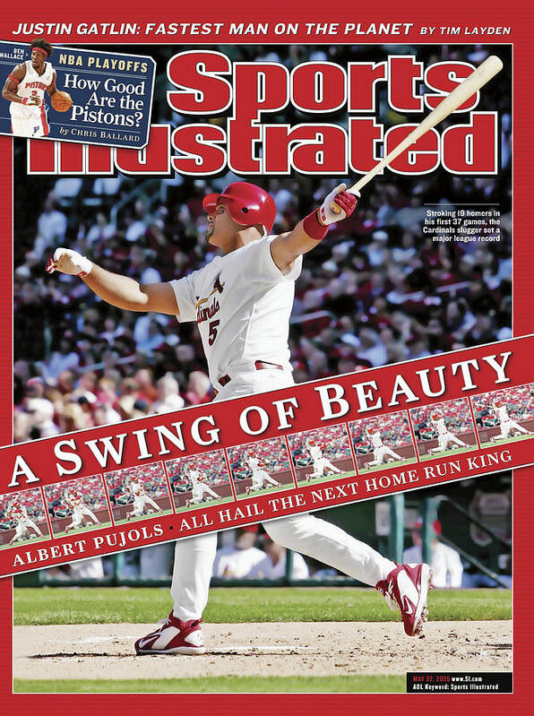 St. Louis Cardinals Poster featuring the photograph A Swing Of Beauty Albert Pujols, All Hail The Next Home Run Sports Illustrated Cover by Sports Illustrated