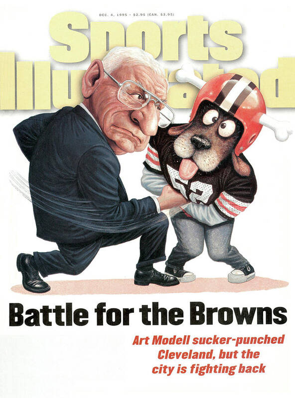Magazine Cover Poster featuring the photograph Battle For The Browns Art Modell Sucker-punched Cleveland Sports Illustrated Cover by Sports Illustrated
