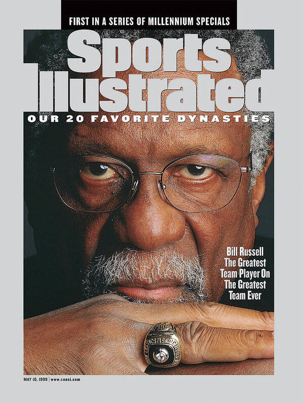 Magazine Cover Poster featuring the photograph Bill Russell, Hall Of Fame Basketball Sports Illustrated Cover by Sports Illustrated