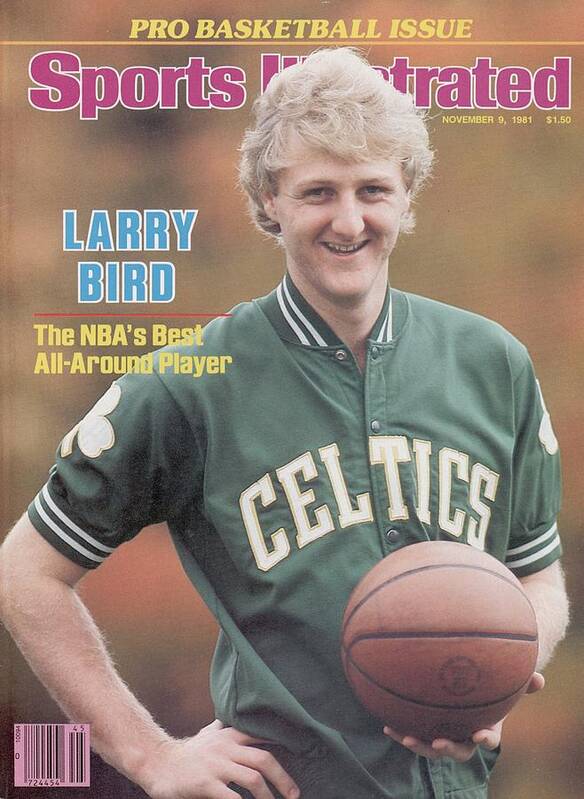 Magazine Cover Poster featuring the photograph Boston Celtics Larry Bird, 1981 Nba Preview Sports Illustrated Cover by Sports Illustrated