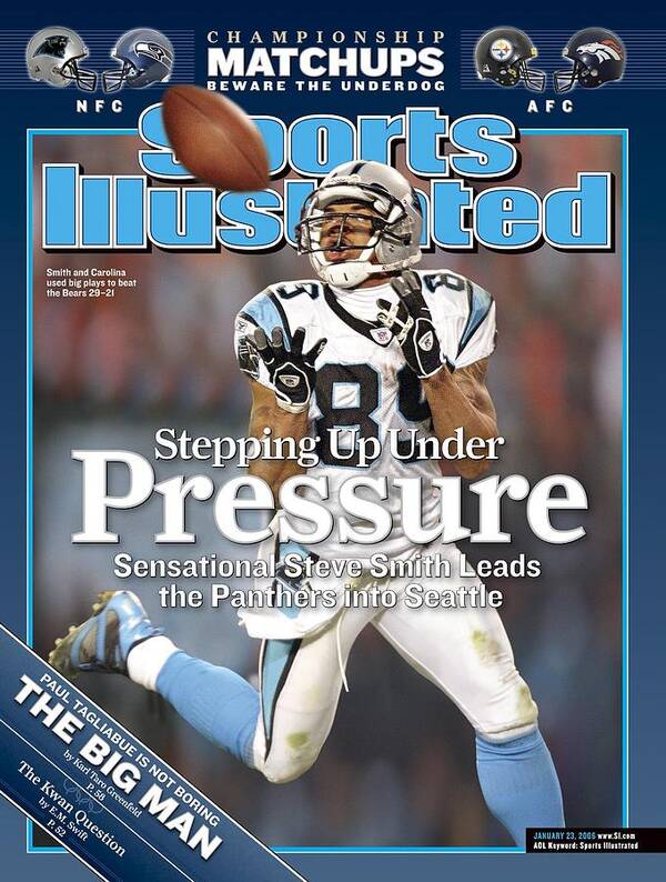 Playoffs Poster featuring the photograph Carolina Panthers Steve Smith, 2006 Nfc Divisional Playoffs Sports Illustrated Cover by Sports Illustrated