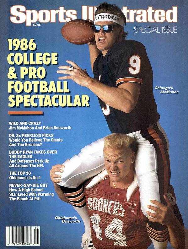 1980-1989 Poster featuring the photograph Chicago Bears Qb Jim Mcmahon And Oklahoma University Brian Sports Illustrated Cover by Sports Illustrated
