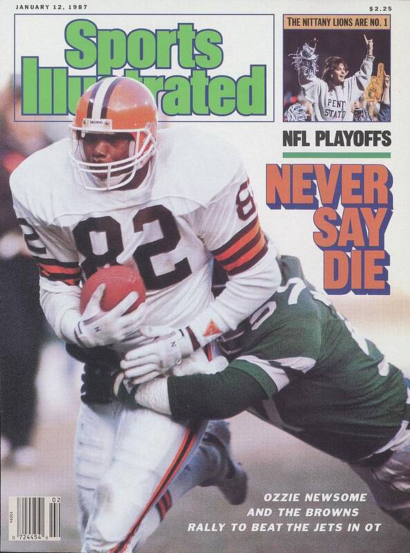Playoffs Poster featuring the photograph Cleveland Browns Ozzie Newsome, 1987 Afc Divisional Playoffs Sports Illustrated Cover by Sports Illustrated