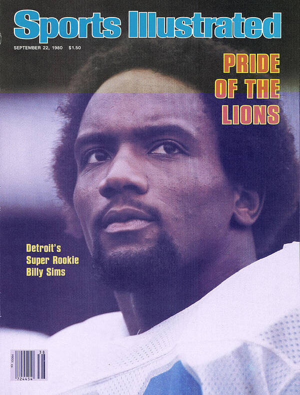 Green Bay Poster featuring the photograph Detroit Lions Billy Sims Sports Illustrated Cover by Sports Illustrated