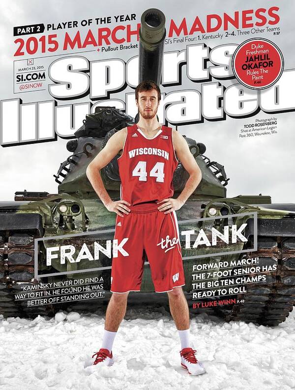 Magazine Cover Poster featuring the photograph Frank The Tank 2015 March Madness College Basketball Sports Illustrated Cover by Sports Illustrated