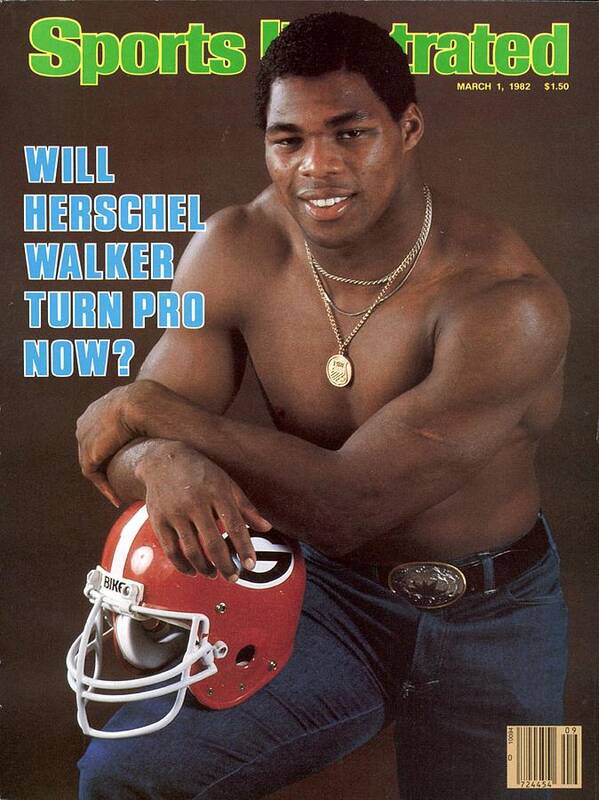 1980-1989 Poster featuring the photograph Herschel Walker, March 1, 1982 Sports Illustrated Cover Sports Illustrated Cover by Sports Illustrated