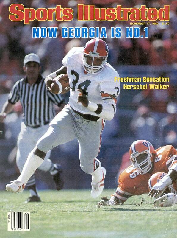 Magazine Cover Poster featuring the photograph Herschel Walker, November 17, 1980 Sports Illustrated Cover Sports Illustrated Cover by Sports Illustrated
